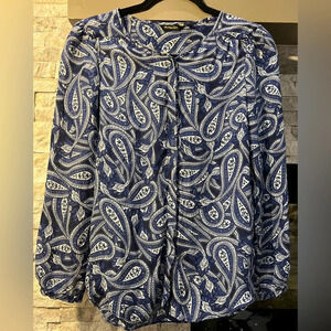 Mossimo Dutti Paisley blue top, size 2